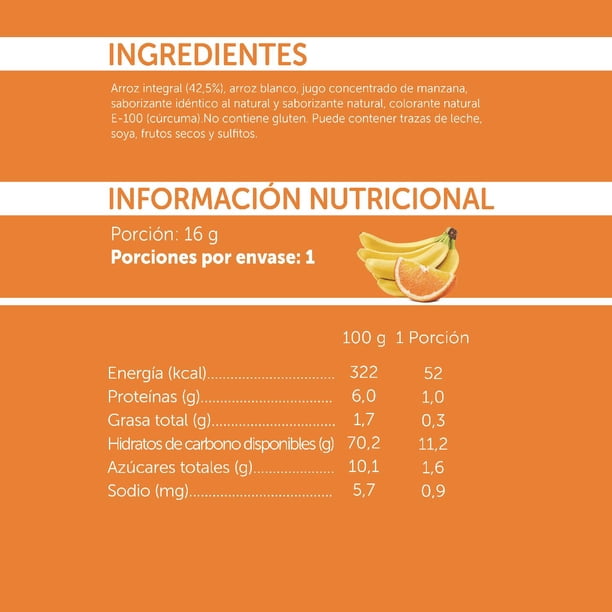 Mini Galletas de Arroz Naranja Plátano Mizos 16g - Sin Sellos