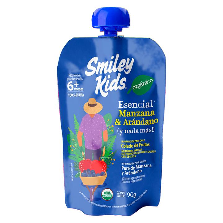 Compota Smiley Kids Manzana y Arándano 90g - Puré Orgánico