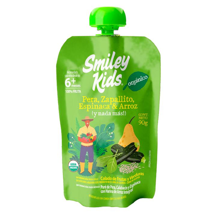 Compota Smiley Kids Pera Zapallito Espinaca Arroz 90g