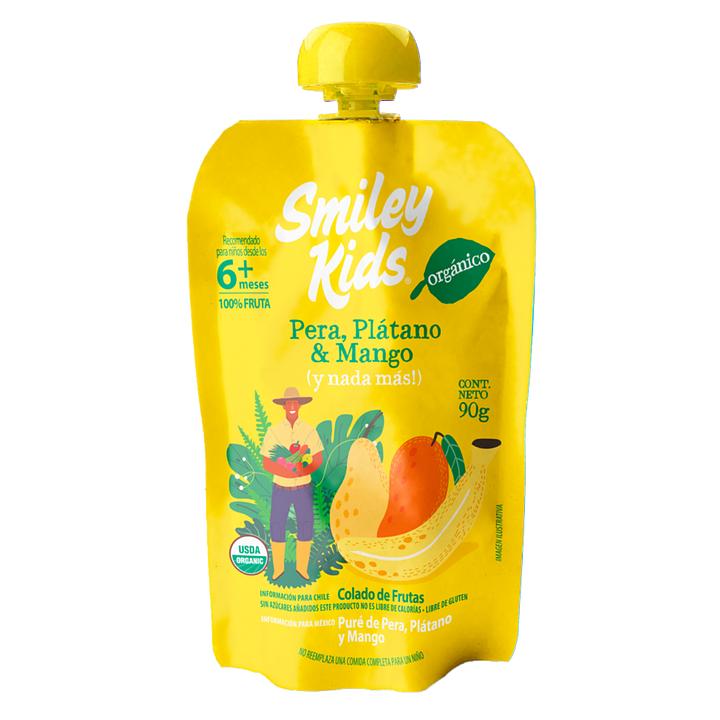 Compota Smiley Kids Pera Plátano y Mango 90g - Sin Azúcar