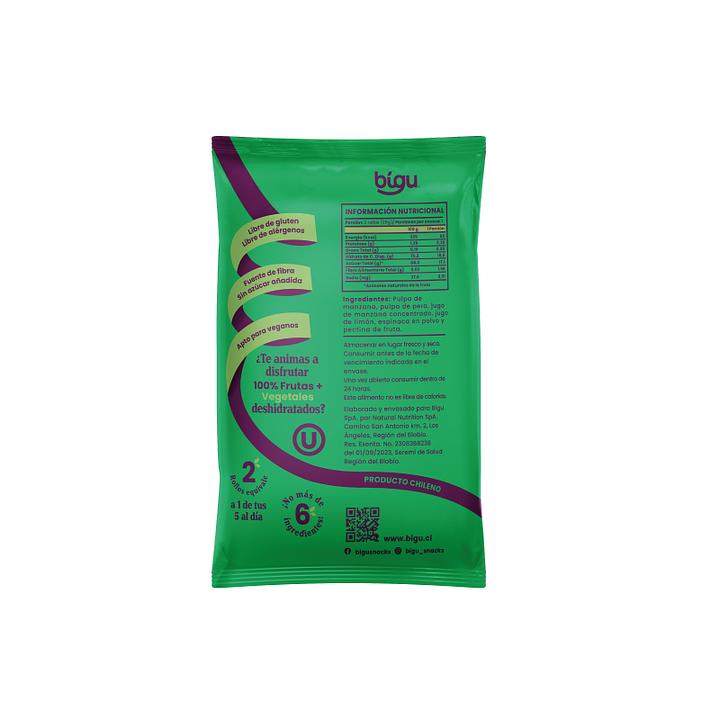 Rollo de Fruta Bigu Snack Espinaca 25g - Sin Gluten