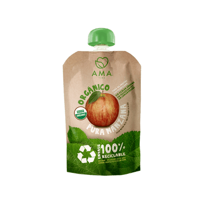 Compota Ama Time Puré de Manzana 90g - 100% Fruta Orgánica