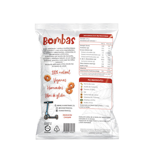 Snack Bombas Mediterráneas Kuna Foods 20g - Horneadas