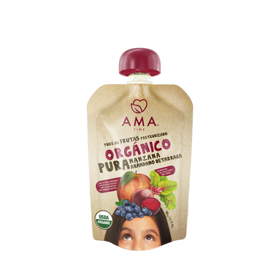 Compota Ama Time Puré Manzana Arándano Betarraga 90g