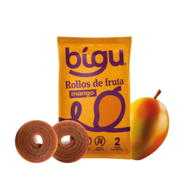 Rollo de Fruta Bigu Snack Mango 25g - Colación Vegana