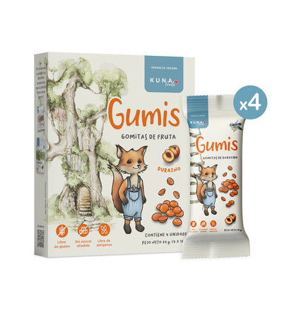 Gomitas de Fruta Gumis Durazno Kuna Foods 16g - Sin Azúcar