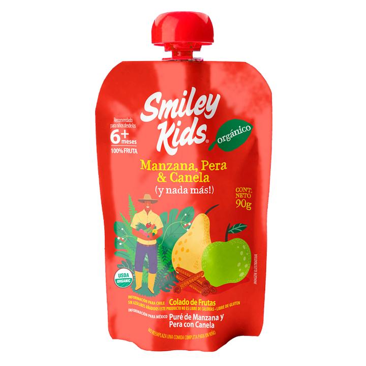 Compota Smiley Kids Manzana Pera Canela 90g - Puré Orgánico