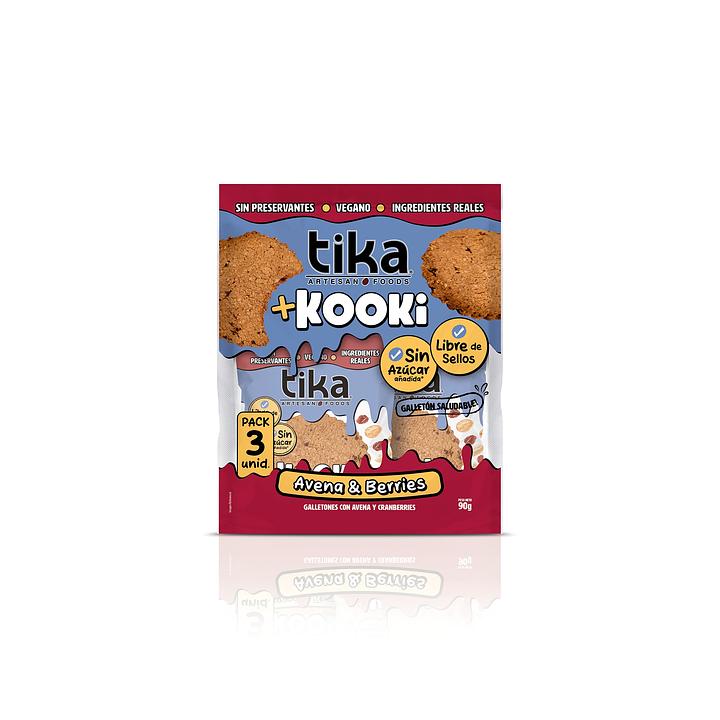 Galletas Tika Kooki Avena y Berries Pack 90g - Veganas