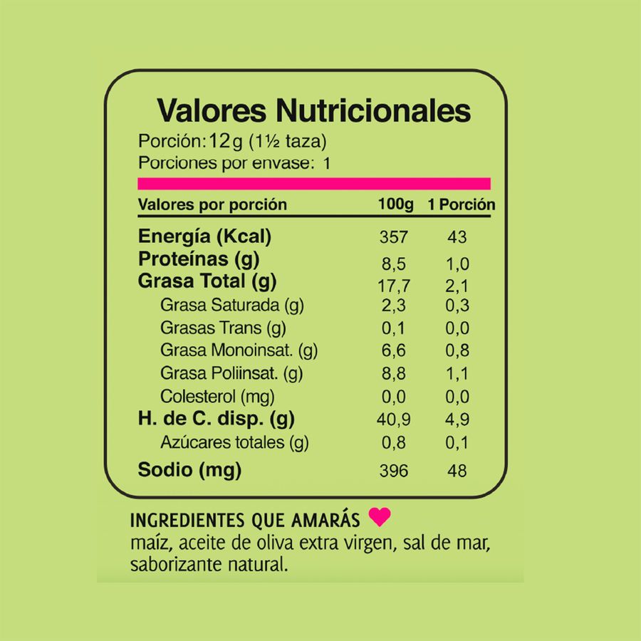 Cabritas Puripop Oliva y Sal de Mar 25g - Popcorn Saludable