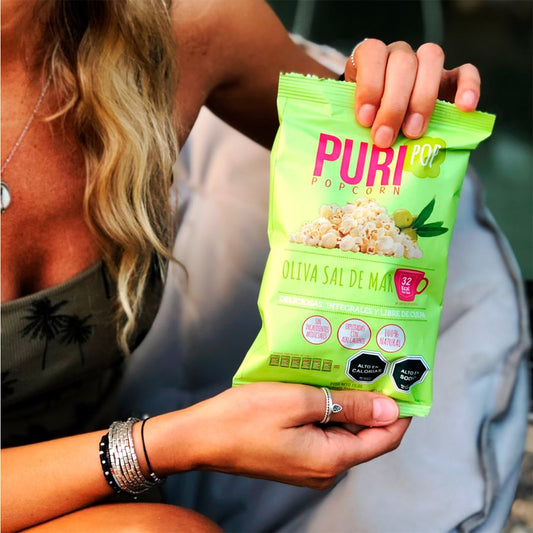 Cabritas Puripop Oliva y Sal de Mar 25g - Popcorn Saludable