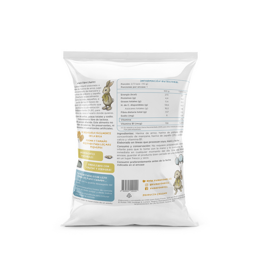 Cereal Infantil Puffs Kuna Foods Plátano Zapallo 10g - Snack Saludable