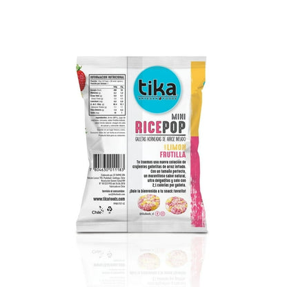 Galletas Mini Rice Pop Limón Frutilla Tika 15g - Vegano