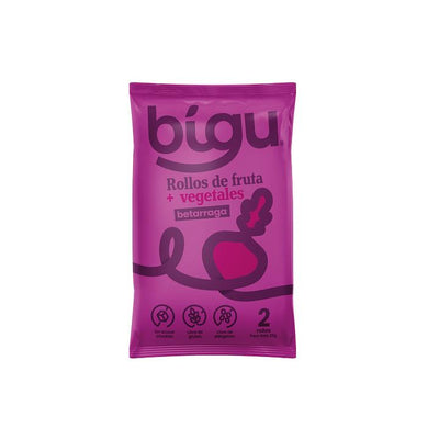 Rollo de Fruta Bigu Snack Betarraga 25g - 100% Natural