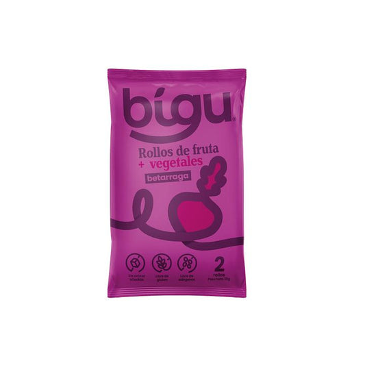 Rollo de Fruta Bigu Snack Betarraga 25g - 100% Natural