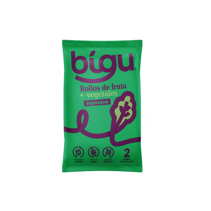 Rollo de Fruta Bigu Snack Espinaca 25g - Sin Gluten