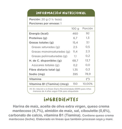 Snack Bombas Queso Crema Ciboulette Kuna Foods 20g - Horneado