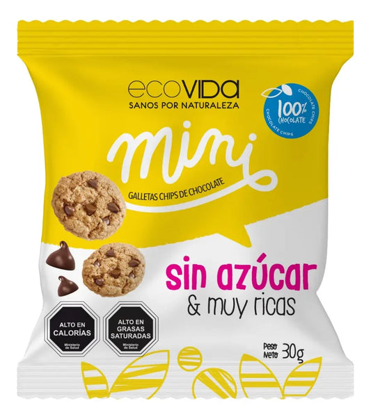 Mini Galletas Ecovida Choco Zero Azúcar 30g - Snack Saludable