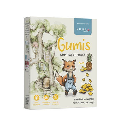 Gomitas de Fruta Gumis Piña Kuna Foods 16g - Snack Natural