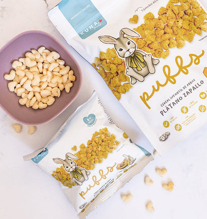 Cereal Infantil Puffs Kuna Foods Plátano Zapallo 10g - Snack Saludable
