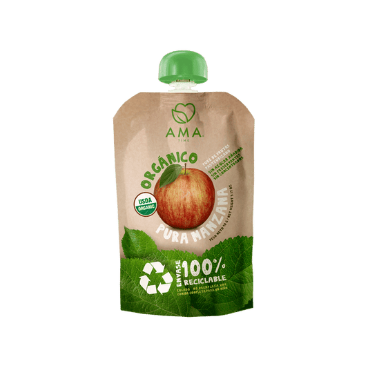 Compota Ama Time Puré de Manzana 90g - 100% Fruta Orgánica