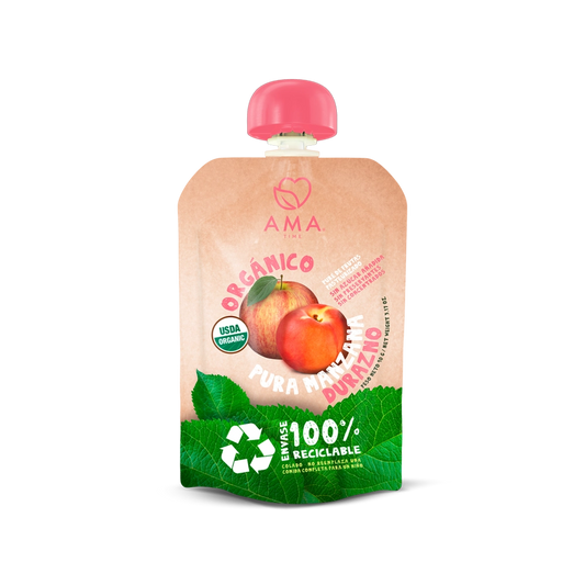 Compota Ama Time Puré Manzana y Durazno 90g - Sin Azúcar