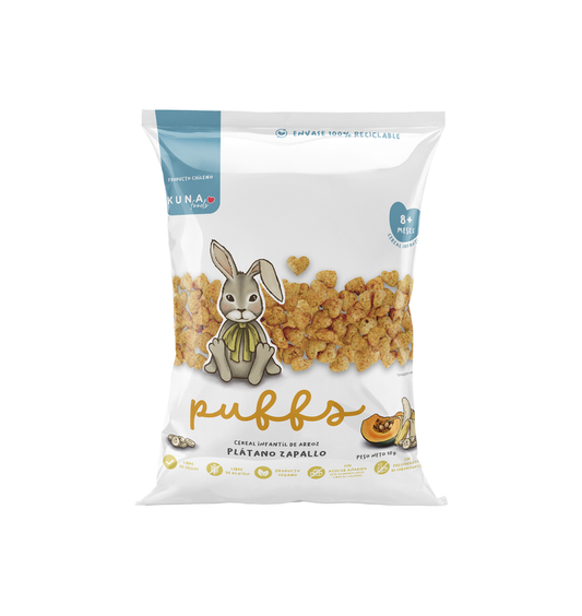 Cereal Infantil Puffs Kuna Foods Plátano Zapallo 10g