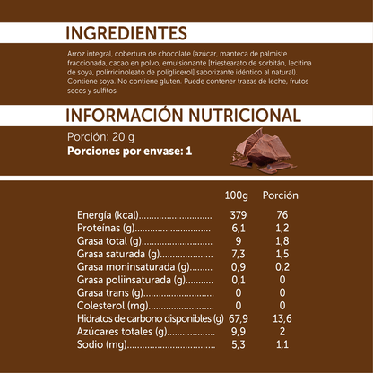 Galletas de Arroz con Chocolate Mizos 25g - Sin Gluten