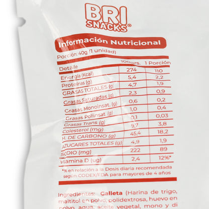 Alfajor Bañado Brisnack Manjar Chocolate Sin Azúcar 40g