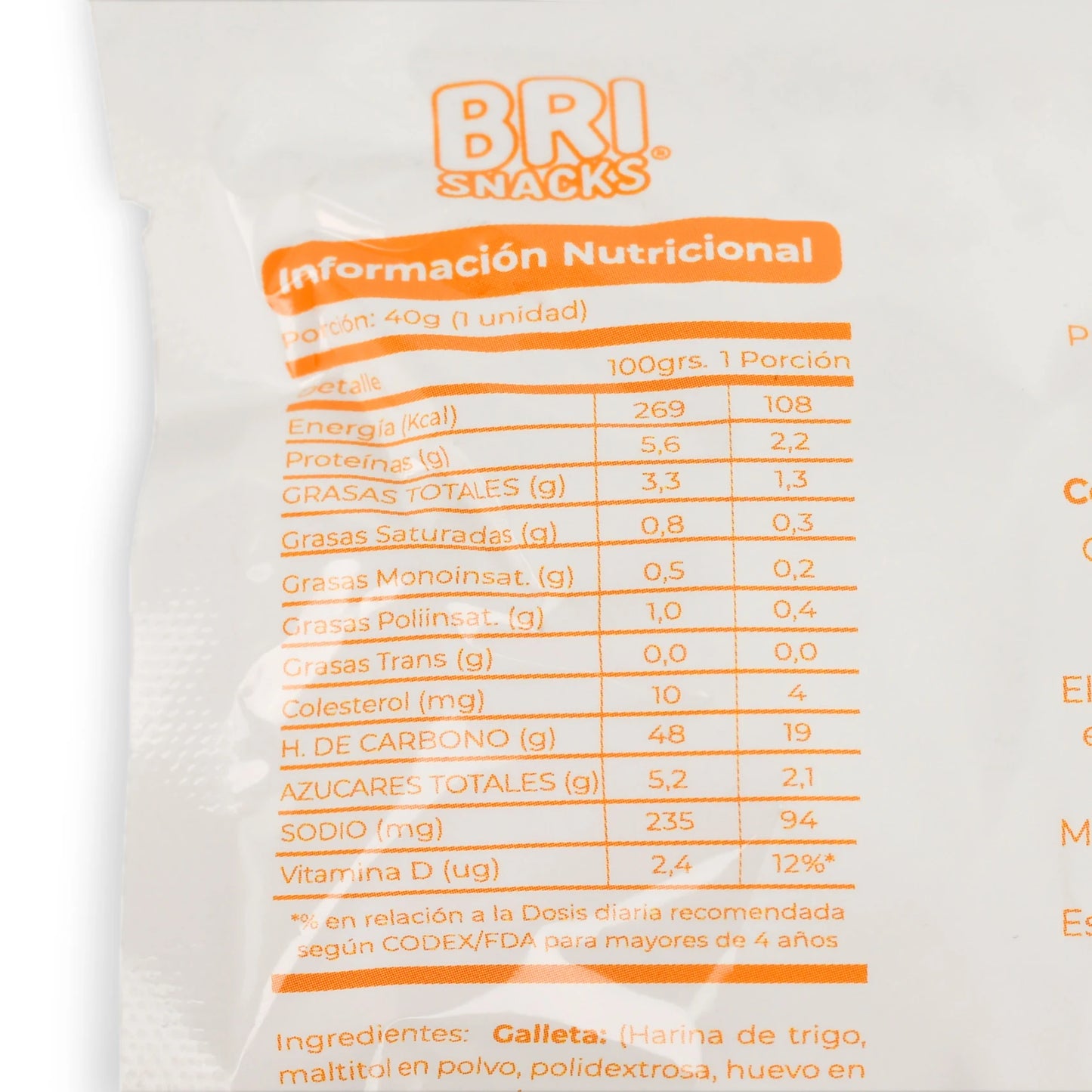 Alfajor Brisnack Manjar Coco Sin Azúcar 40g - Snack Saludable