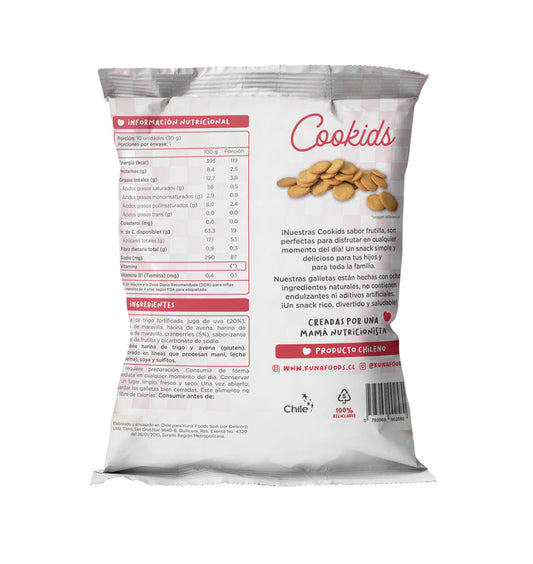 Galletas Saludables Kuna Foods Cookids Frutilla 30g - Sin Azúcar