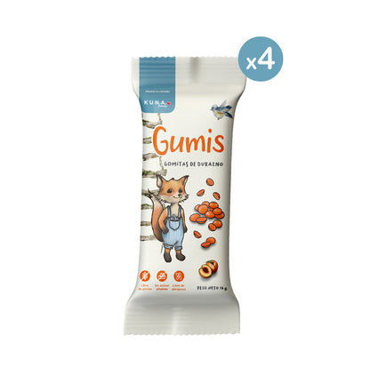 Gomitas de Fruta Gumis Durazno Kuna Foods 16g - Sin Azúcar