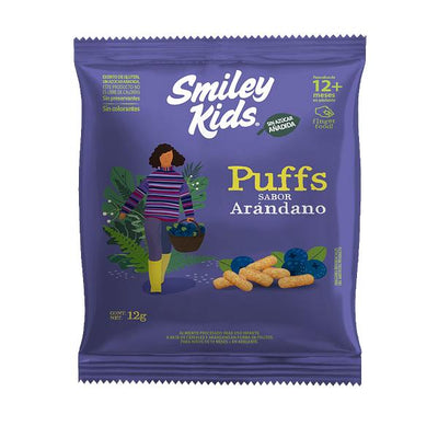 Cereal Puffs Smiley Kids Sabor Arándano 12g - Infantil Orgánico