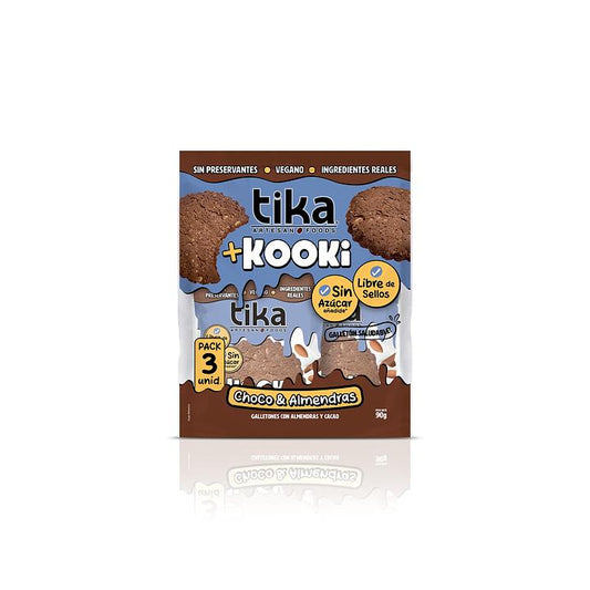 Galletas Tika Kooki Choco Almendra Pack 90g - Vegano