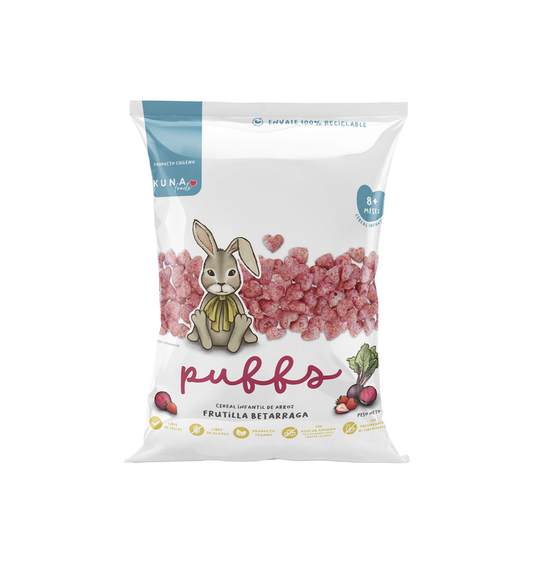 Snack Infantil Puffs Kuna Foods Frutilla Betarraga 10g - Vegano
