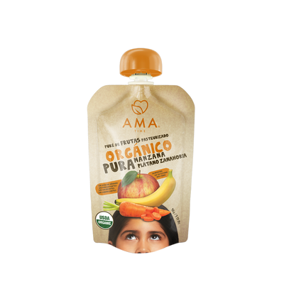 Compota Ama Time Puré Manzana Plátano Zanahoria 90g