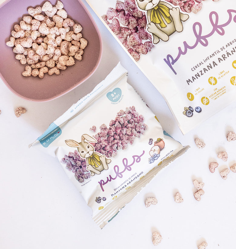 Cereal Puffs Kuna Foods Manzana Arándano 10g - Sin Gluten