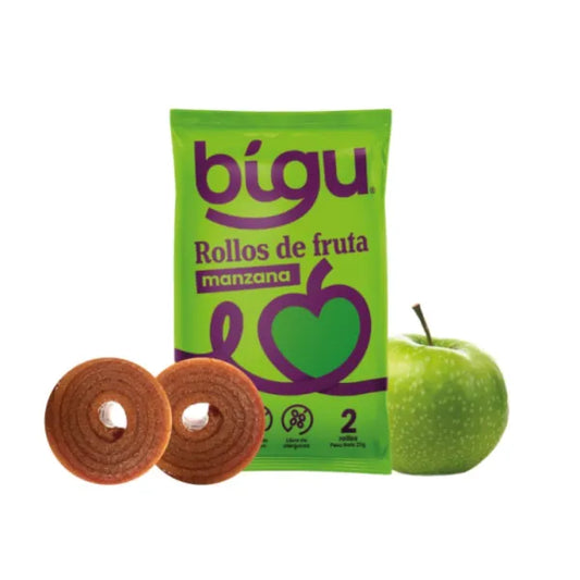 Rollo de Fruta Bigu Snack Manzana 25g - Sin Azúcar