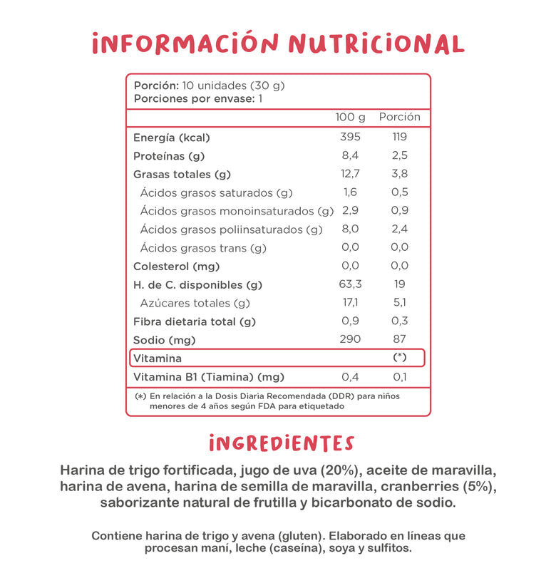 Galletas Saludables Kuna Foods Cookids Frutilla 30g - Sin Azúcar