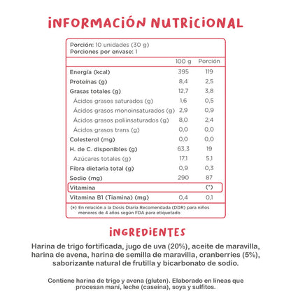 Galletas Saludables Kuna Foods Cookids Frutilla 30g - Sin Azúcar