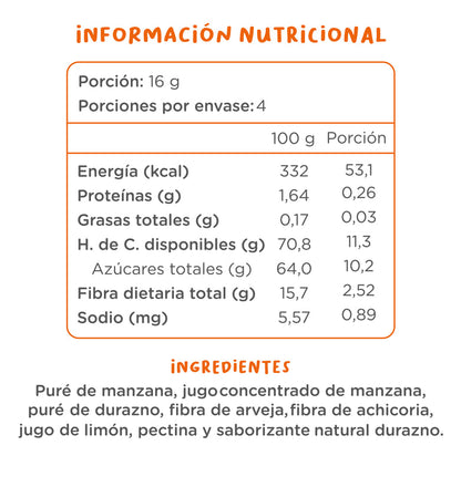 Gomitas de Fruta Gumis Durazno Kuna Foods 16g - Sin Azúcar